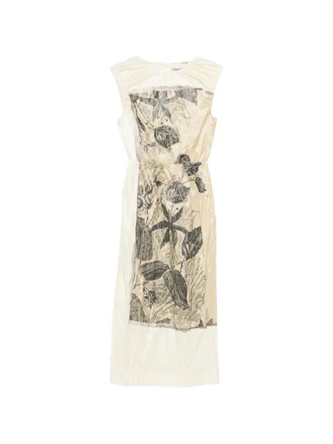 Tela Emma floral-print midi dress Neutrals 010296010558