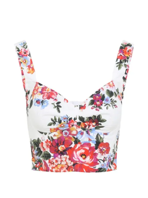 Dolce & Gabbana floral cotton top White F7BB1THS5UU