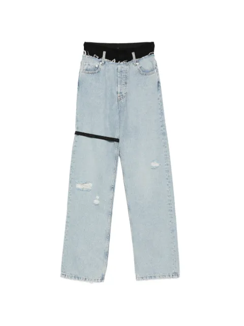 ALAINPAUL distressed strap jeans Blue S5WDEJE01A