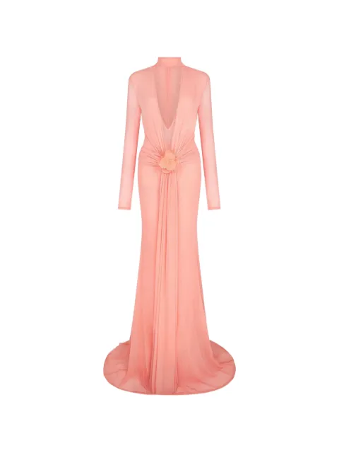 David Koma lace flower gown Pink RE26DK71DLPEACH