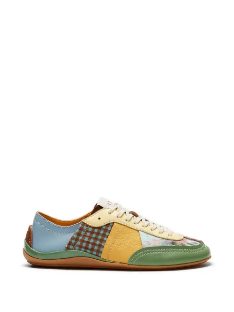 LILI CURIA Zola Patchwork lace-up sneakers Green LC610218XM