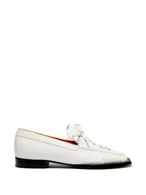 LILI CURIA Beau lace up ruffled loafers White LC42025011
