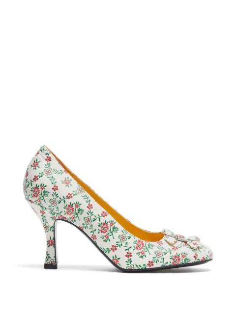 LILI CURIA Babette floral buckle pumps White LC320168TM