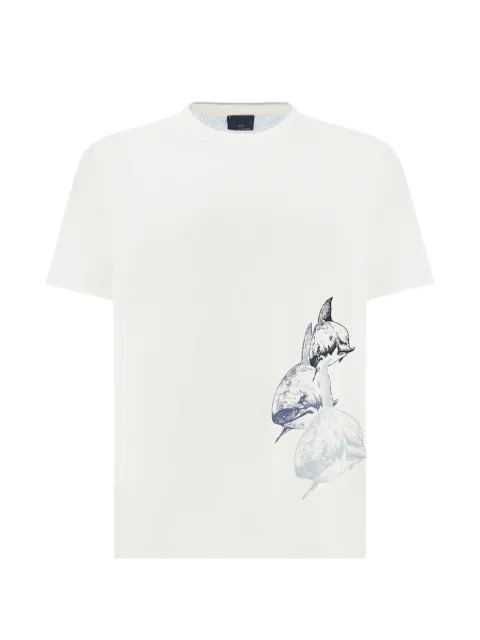 Paul & Shark shark-print cotton jersey T-shirt White 26411060108