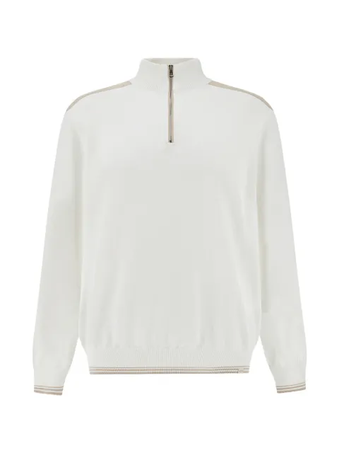 Paul & Shark half-zip cotton sweater White 26411641108