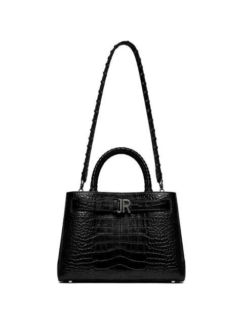 John Richmond croc-effect braided-handle tote bag Black RWP26216BO