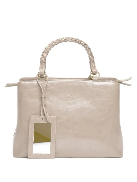 John Richmond braided-handle leather tote bag Neutrals RWP26228BO