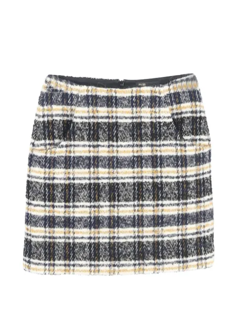 Maje Jolica plaid-pattern A-line skirt White RFCPUGBCL685348W