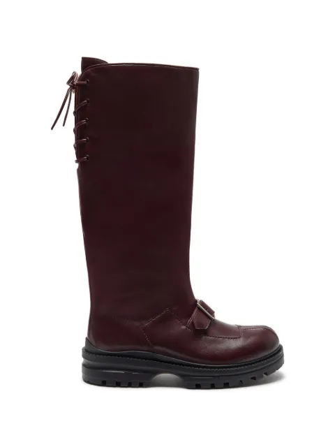 LILI CURIA Joan buckle lace-up boots Brown LC404860NN