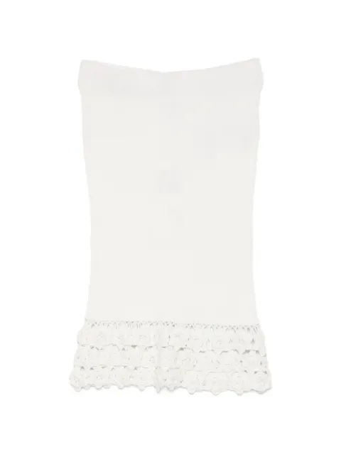GANNI crochet ribbed skirt White A1090204135