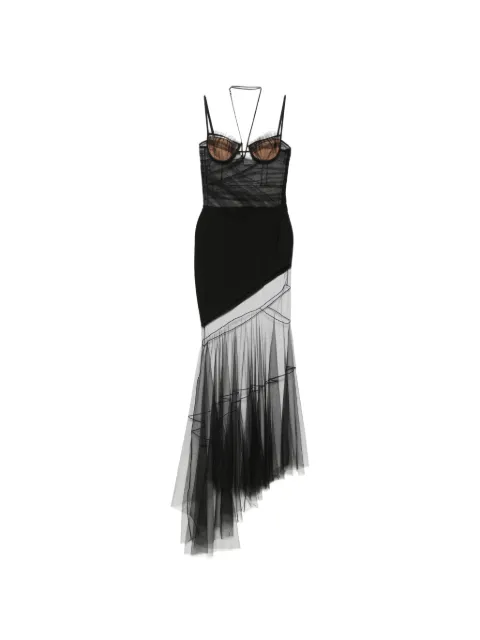 Nensi Dojaka asymmetric draped bra dress Black NDDR2892001