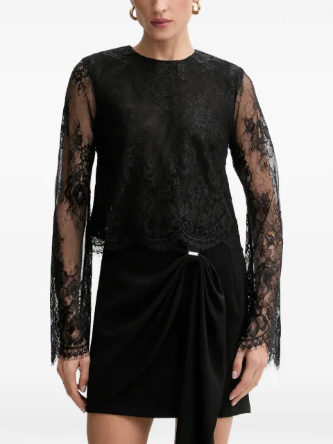 Bardot lace long-sleeve top Black 60127TB