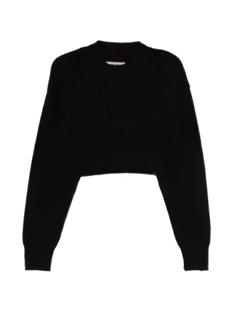 Uma Wang ribbed-knit cropped sweater Black UK71411CROPUW890UW900BLACK
