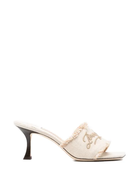 Jimmy Choo fringed embroidery sandals Neutrals ALEXIA70EIK