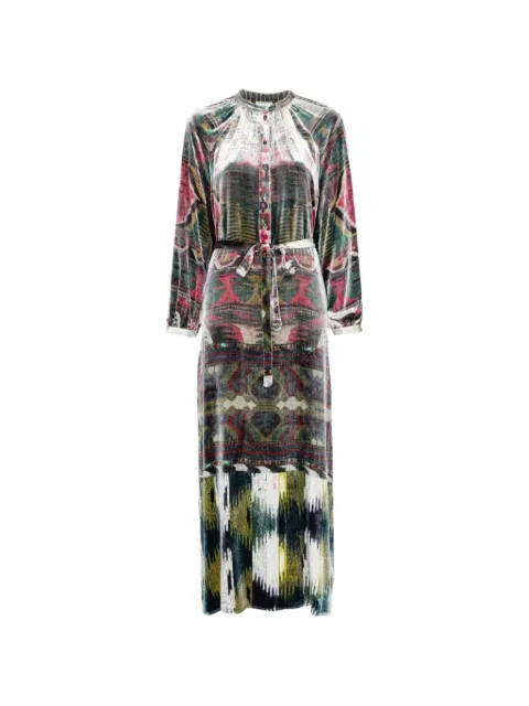 Pierre-Louis Mascia Kanpur printed belted midi dress Green KANPURSVAB12238513590101
