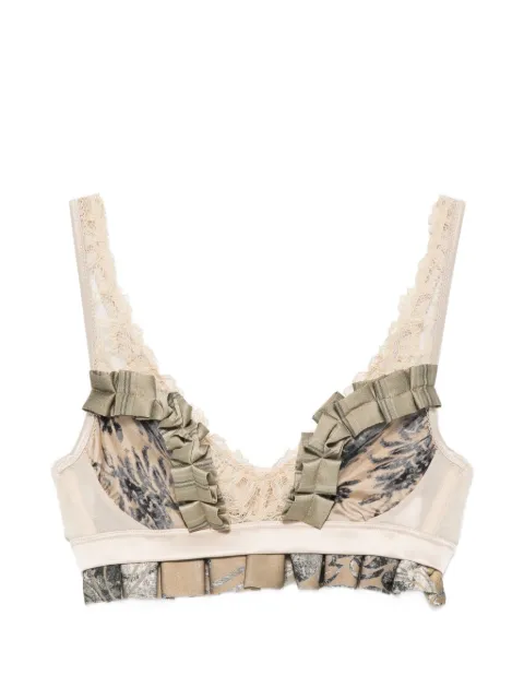 Antonio Marras ruffled lace-trim bra Neutrals MCOR164