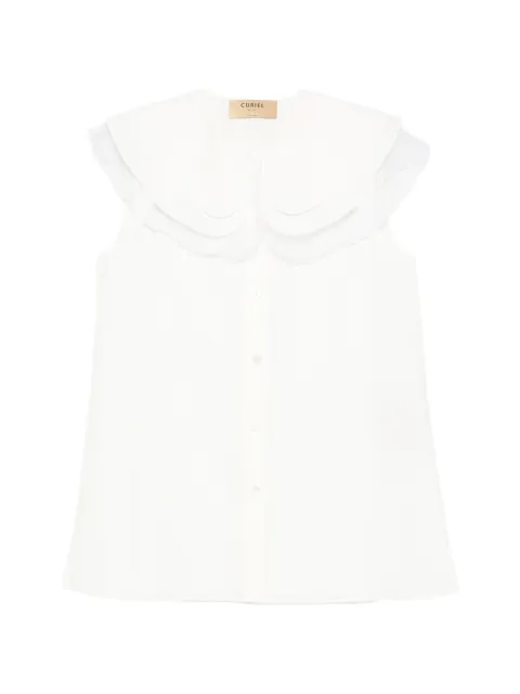 Curiel ruffled-collar blouse Neutrals CTPCH060BC