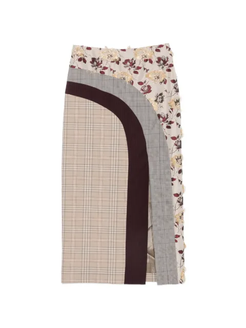 Antonio Marras patchwork floral-print midi skirt Neutrals MGOM295SANDBURGUNDY