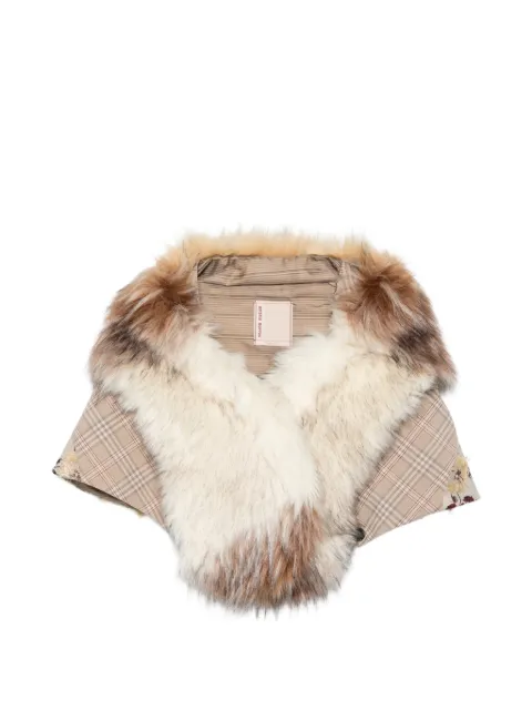 Antonio Marras check-pattern cape Neutrals MGIA470