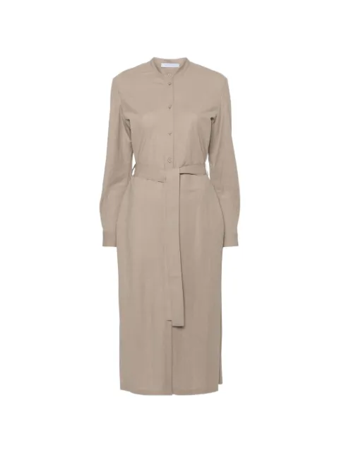Harris Wharf London belted button-front dress Neutrals A6412PYFE2YF03CORDA