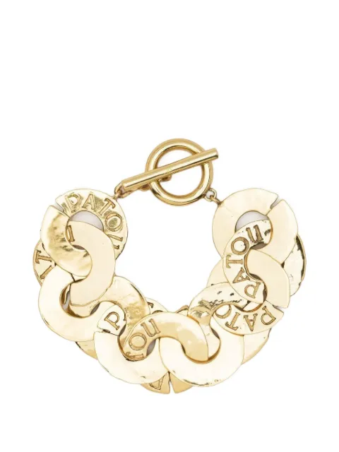 Patou logo-engraved hammered-effect bracelet Gold JW095299GGOLD