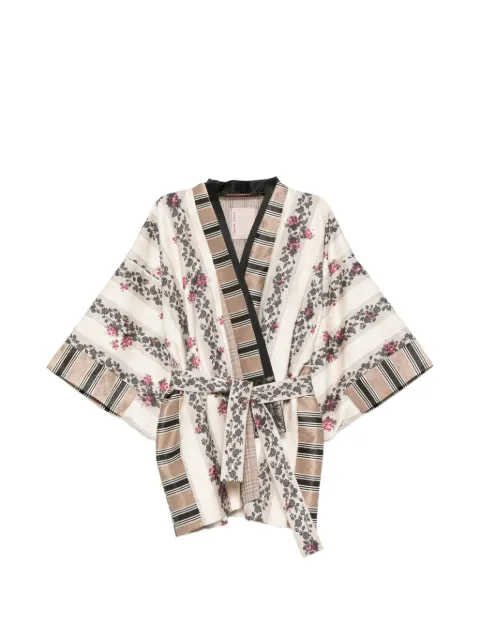Antonio Marras floral-print kimono Neutrals MBOL277CREAMBLACK