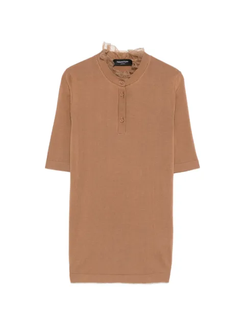 Fabiana Filippi ruffled buttoned T-shirt Brown MAD276F520M228