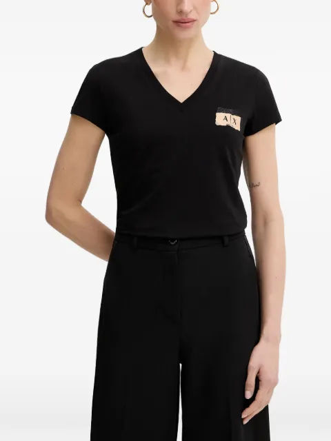Armani Exchange logo-detail V-neck T-shirt Black XW001803AF16294