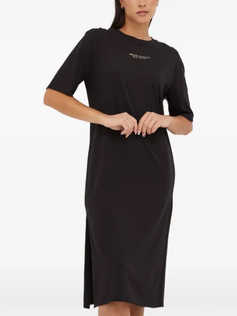 Armani Exchange logo-print midi dress Black 8NYACFYJG3Z