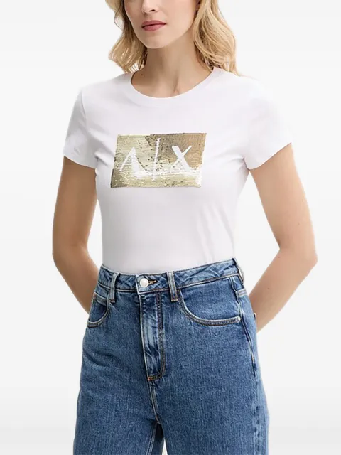 Armani Exchange sequin-embellished T-shirt White 8NYTDLYJ73Z