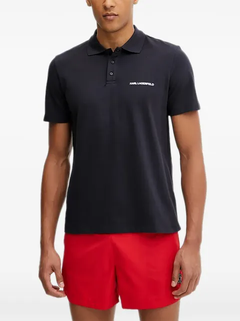 Karl Lagerfeld logo-print polo shirt Blue A2M46036310