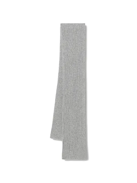 Karl Lagerfeld Jeans ribbed-knit logo-patch scarf Grey A4W33084