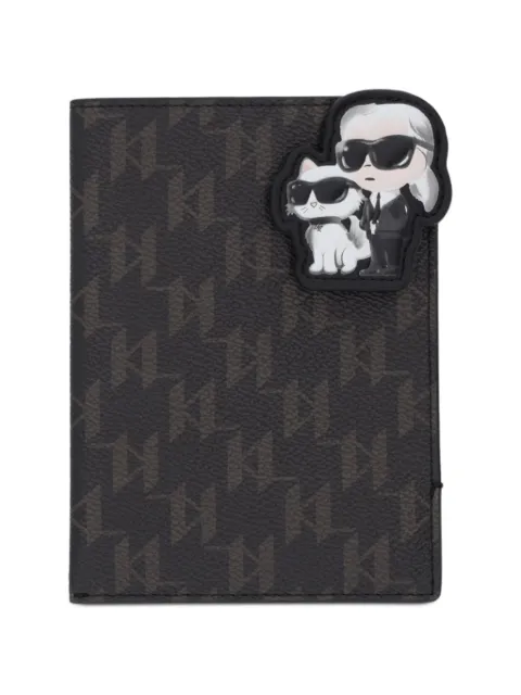 Karl Lagerfeld Ikon Monogram passport holder Brown B1W320172LS