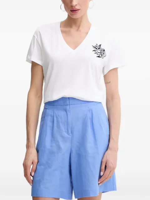 Karl Lagerfeld V-neck embroidered T-shirt White A2W17059100