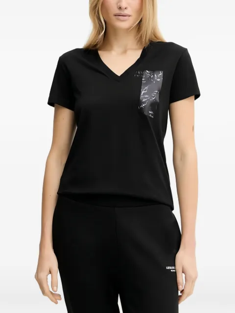 Armani Exchange V-neck T-shirt Black XW001358AF10356