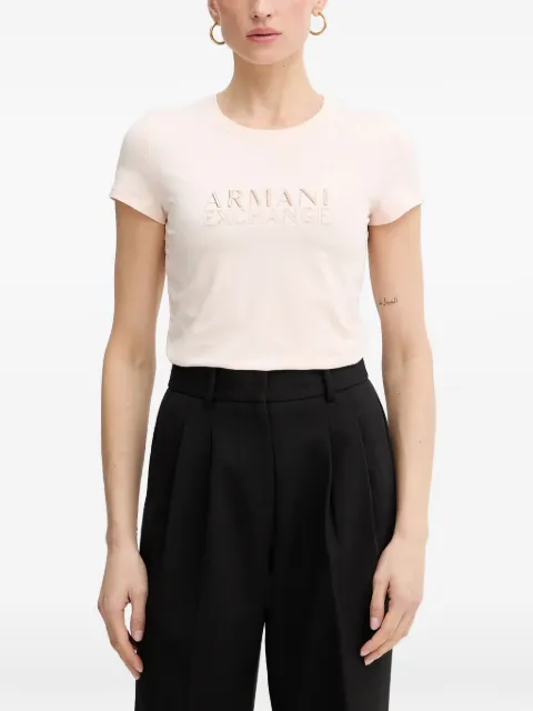 Armani Exchange logo-embroidered T-shirt Pink XW001837AF16294