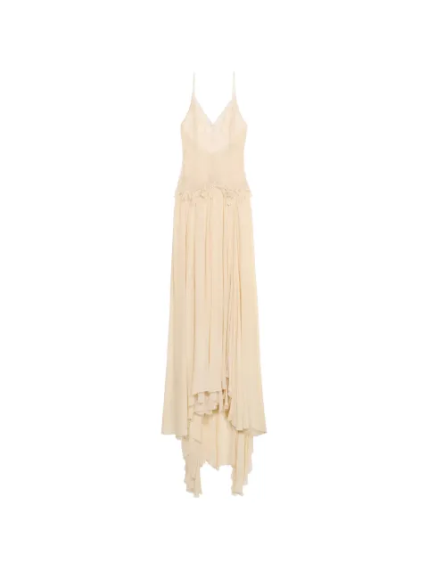 Blumarine lace-trimmed georgette dress Neutrals 4A426A