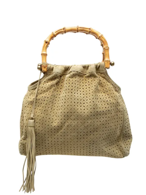 Miu Miu Pre-Owned 1993-2000 Laser Cut Suede Bamboo Top Handle Bag handbag Brown 5W6PNBKXVEDU4XLO