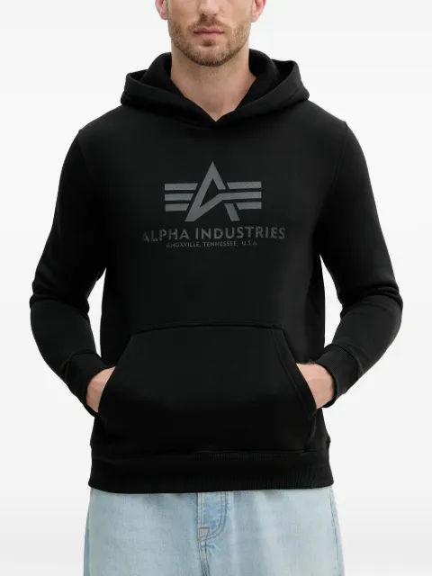 Alpha Industries logo-print pouch-pocket hoodie Black 146343