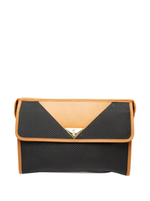 Saint Laurent Pre-Owned 2000-2010 Leather Trimmed Coated Canvas clutch bag Black UDNCW06G4EKLQSIQ