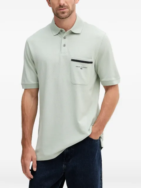 Armani Exchange logo-print polo shirt Green XM000990AF10366