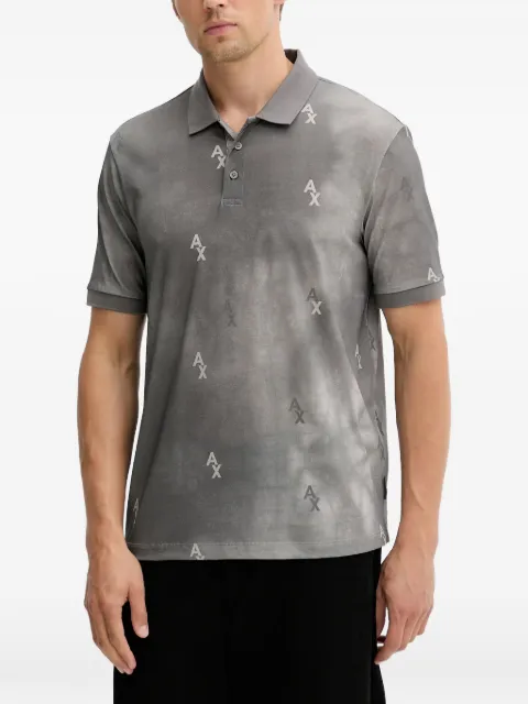 Armani Exchange logo-pattern polo shirt Grey XM001884AF10356