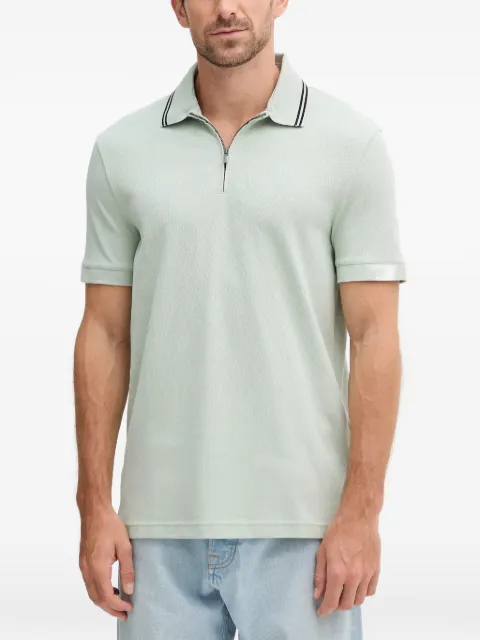 Armani Exchange zip-fastening tipped-collar polo shirt Green XM000994AF10366