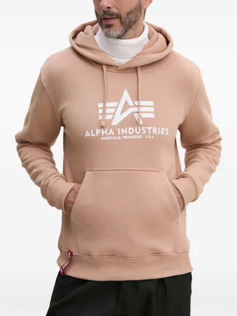 Alpha Industries logo-print drawstring hoodie Neutrals 178312