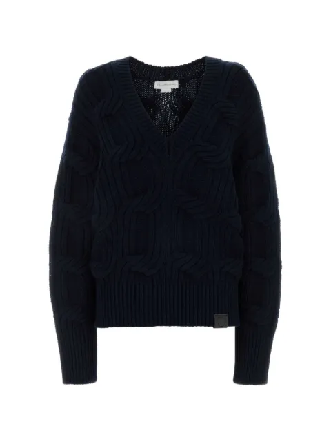 Stella McCartney Falabella cable-knit V-neck sweater Blue 6K11333S2616