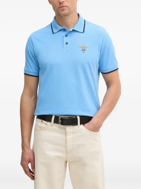 Aeronautica Militare eagle-embroidered polo shirt Blue PO1308UP00082