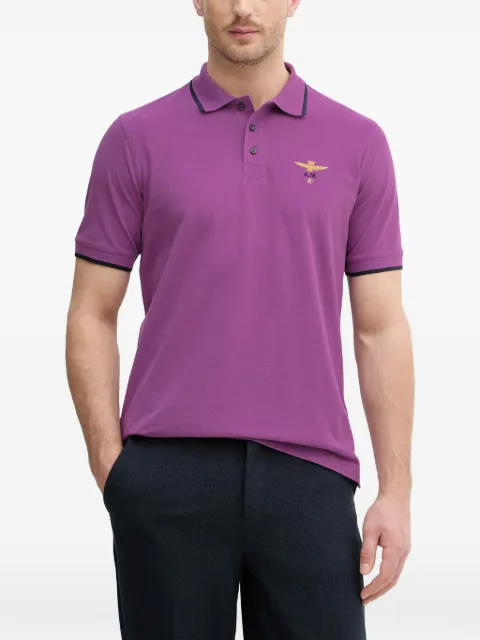 Aeronautica Militare eagle-embroidered polo shirt Purple PO1308UP00082