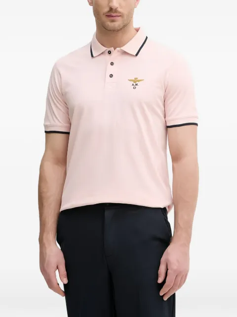 Aeronautica Militare cotton polo shirt Pink PO1308UP00082