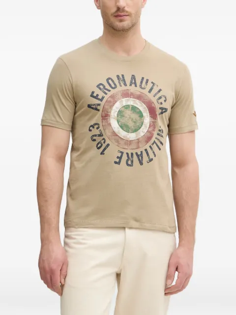 Aeronautica Militare graphic-print cotton T-shirt Neutrals TS2538UJ00727