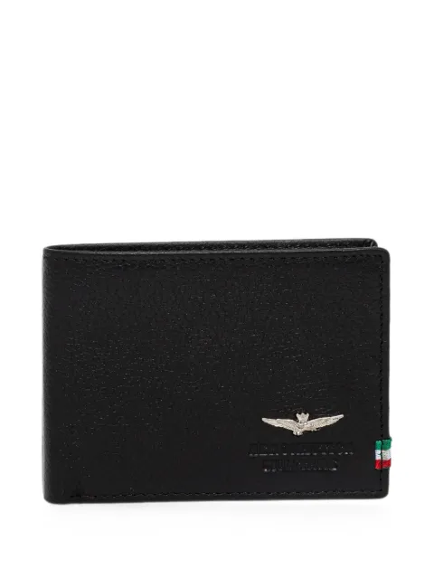 Aeronautica Militare eagle-plaque debossed-logo wallet Black AM100